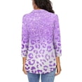 thumbnail image 5 of LEBONYARD Womens Tops Long Sleeve Dressy,Fall Fashion Plus Size Tops Clearance under $5 Deals,Fashion Woman V Neck Three Quarter 3/4Sleeve T Shirt Printing Blouse Tops Sweatshirt Blue XXL, 5 of 5