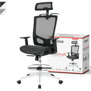 NOUHAUS ErgoDraft Drafting Chair, Tall Office Chair, Shop Stool Chair or Standing Desk Chair. Adjustable Chair (Black)…
