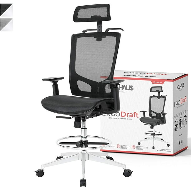 Nouhaus Erraft Drafting Chair Tall Office Stool Or Standing Desk Adjustable Black Com Nouhaus Erraft Drafting Chair Tall, High Office Chair For Standing Desk