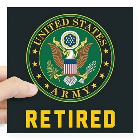CafePress - US Army Retired Square Sticker 3 X 3 - Square Sticker 3
