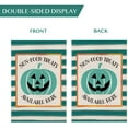 thumbnail image 3 of AVOIN Halloween Garden Flag Watercolor Stripes Teal Jack-O'-Lantern Vertical Double Sided, Non-Food Treats Available Here Yard Outdoor Decoration 12.5 x 18 Inch, 3 of 7