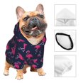 thumbnail image 3 of Fotbe Cute Flamingo Sudadera con Estampado para Perros Pequeños – Suéter con Capucha para Mascotas, Tela Suave de Forro Polar con Bolsillo-X-Large, 3 of 7