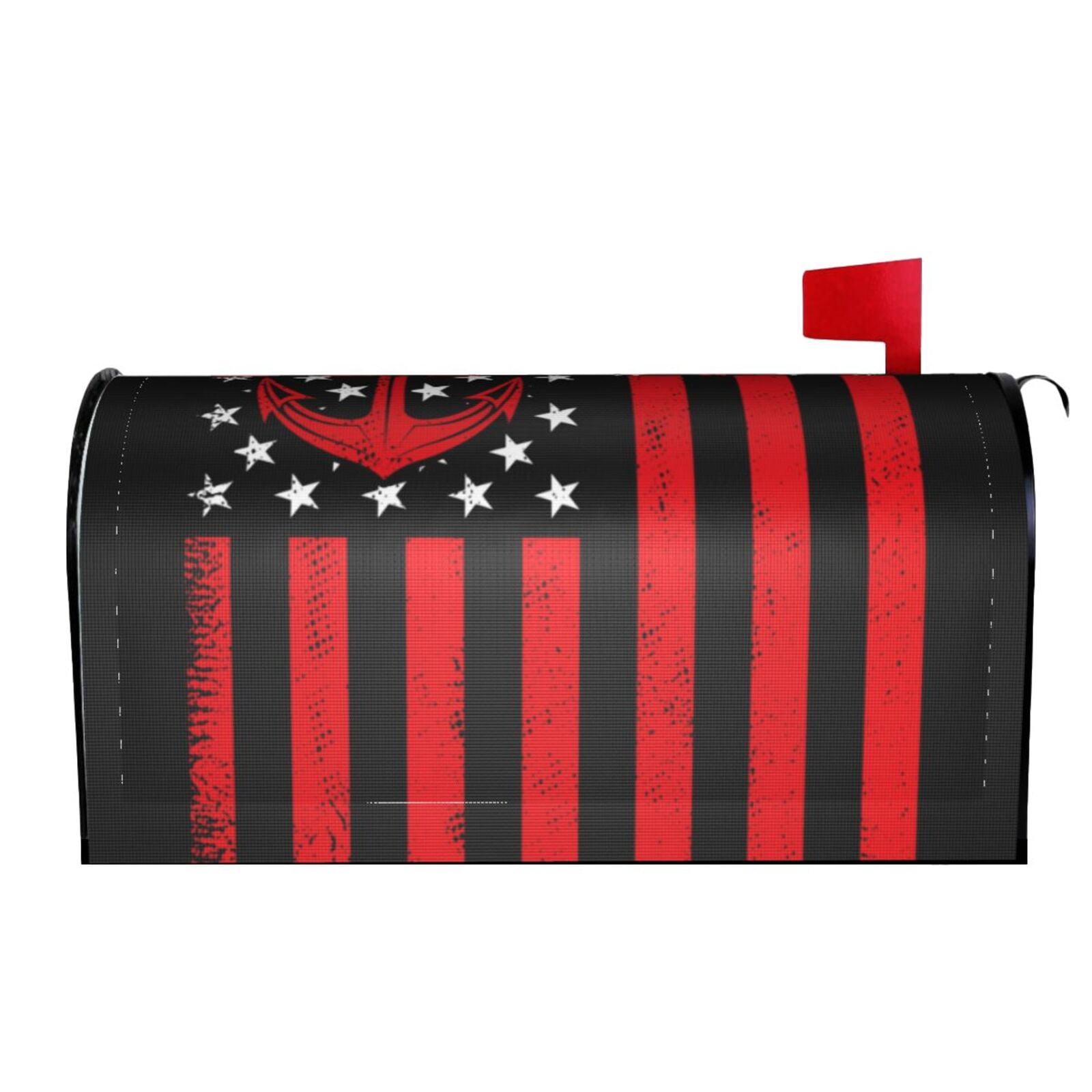 Picia Nautical American Flag Magnetic Mailbox Cover Standard Size-21x18 in