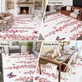 thumbnail image 5 of Butterfly Flower Area Rugs 6'x9', Washable Small Throw Rugs for Kitchen Dining room, Watercolor Farmhouse Country Pink Floral Indoor Outdoor Rug Non-Slip Low Pile Carpet Runner Reversible Floor Mats, 5 of 8