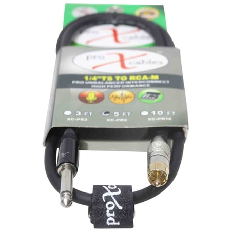 UPC: 0741459148454 | Prox XC-PR05 Unbalanced RCA Male to 1/4  Male High Performance Audio Cable – 5 Feet