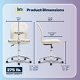 thumbnail image 3 of Silla de trabajo Serta Essential sin brazos con ruedas y respaldo de malla, color crema, 3 of 9