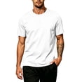 thumbnail image 2 of Men's Solid Crew Neck Short Sleeve T-Shirt, Regular Fit Lightweight Casual Basic Summer Top M, 2 of 5