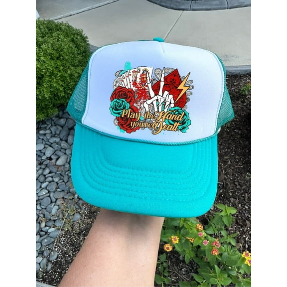 The Hand You're Dealt Jade & White Trucker Hat