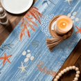thumbnail image 3 of Navy Blue Coastal Table Runner 72 Inches, Starfish Coral Summer Beach Nautical Ocean Bed Runner Dresser Scarves Tabletop for Indoor Outdoor Parties/Ceremony/Banquet, 18" x 72", 3 of 9