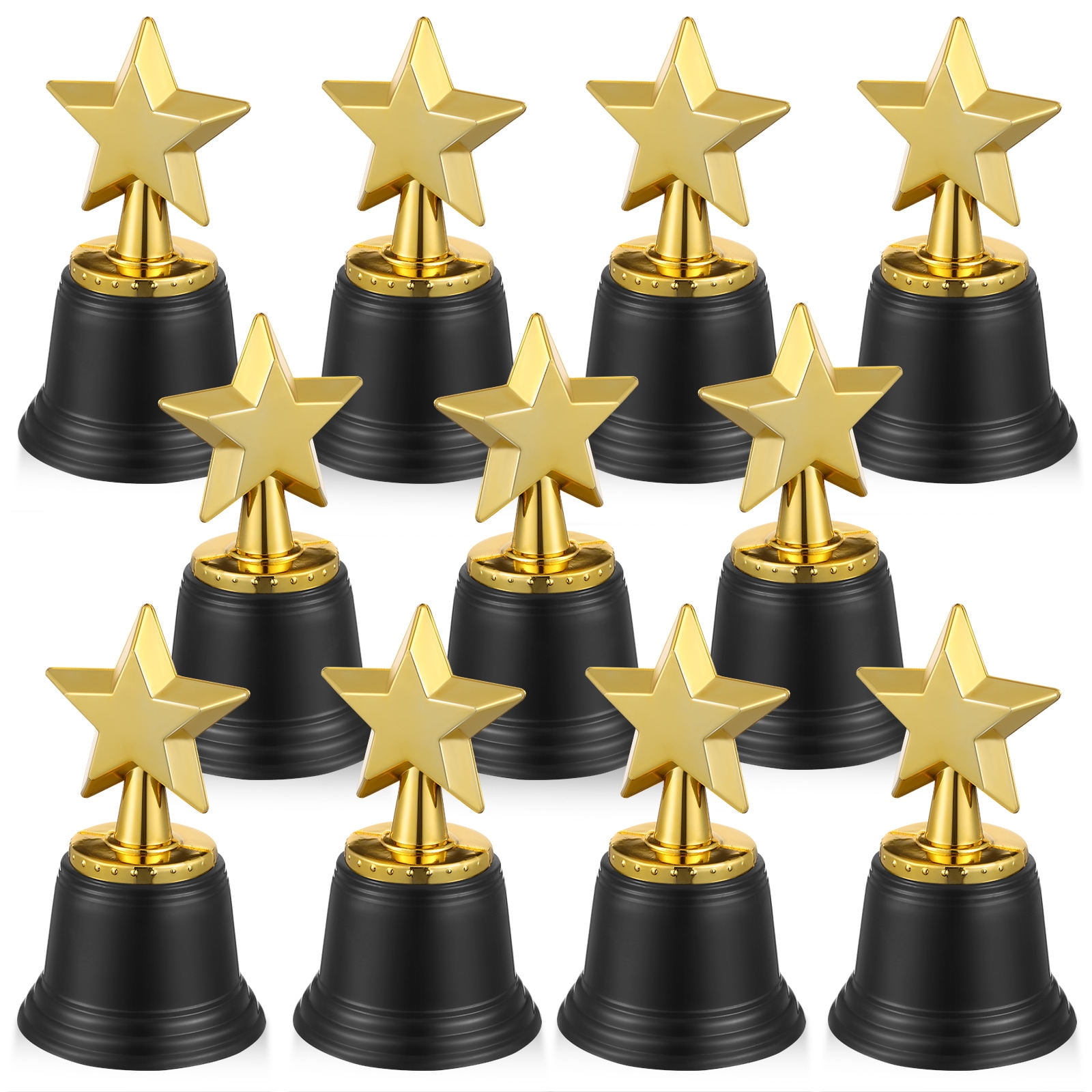 Mobutofu 20Pcs Mini Plastic Trophies with Star Design for Elementary School Awards