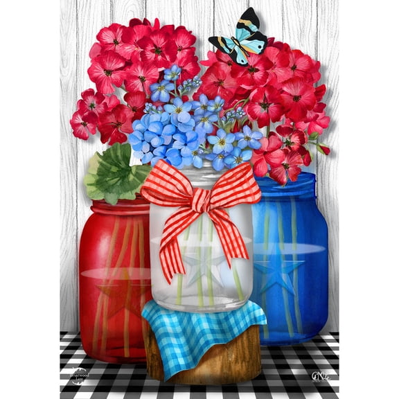 Briarwood Lane Everyday Garden Flag 12x18 For Outdoor Red White and Blue Jars Garden Flag Flags For Outside