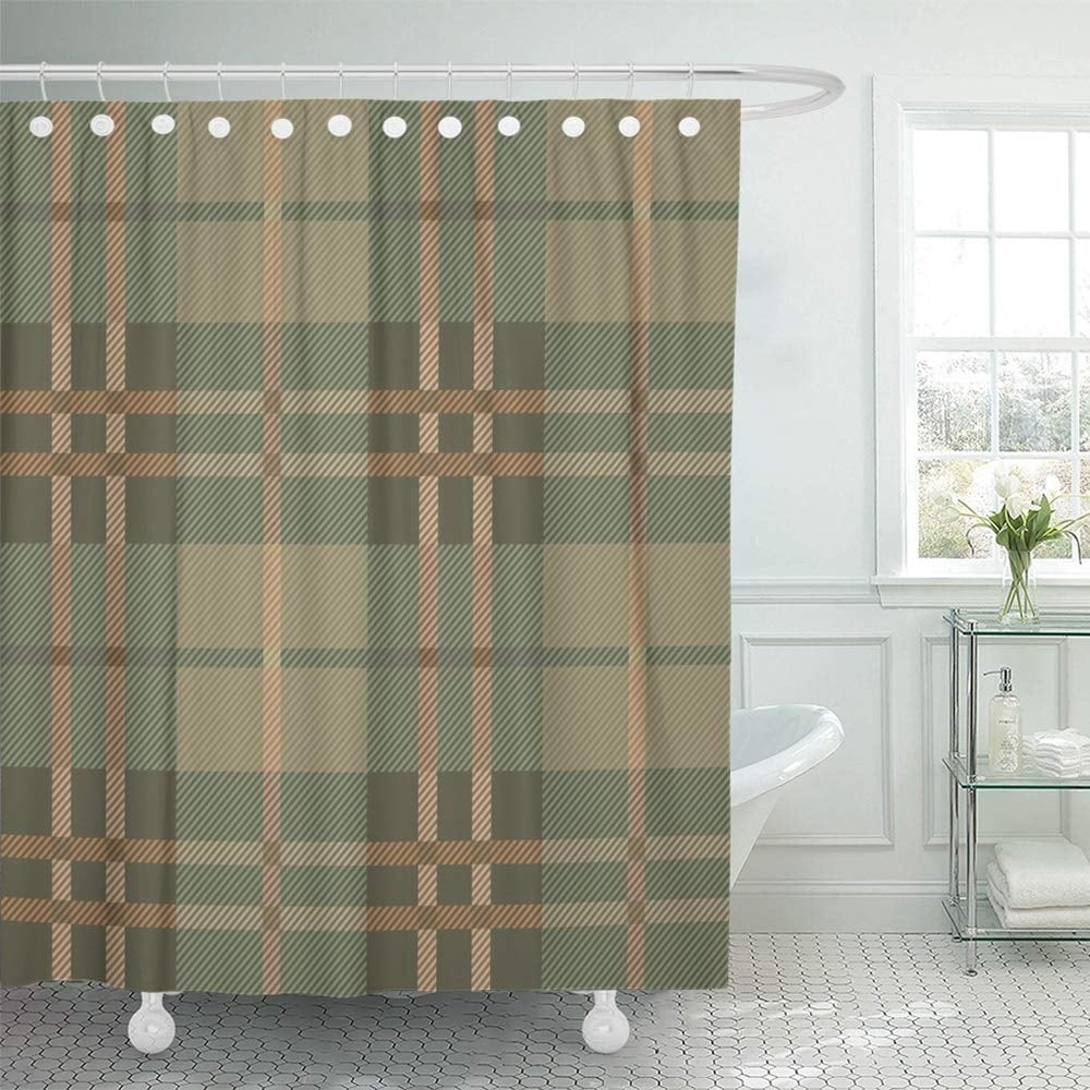 PKNMT Beige Abstract Tartan Plaid Pattern Green Black British Celtic