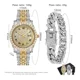 thumbnail image 2 of Reloj De Pulsera De Moda Con Fecha Y Diamantes Para Hombre Color De La Correa Watch + Silver Bracelet, 2 of 8