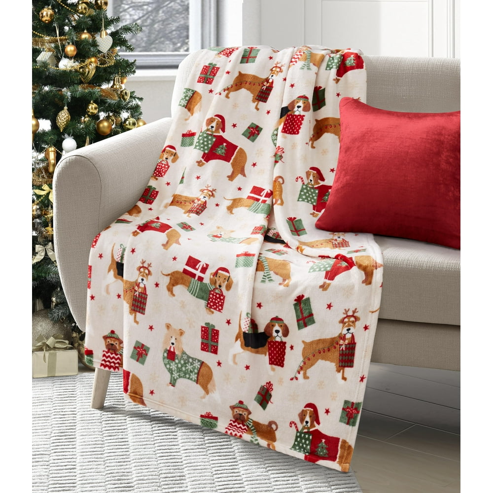 Way To Celebrate Dog Christmas Throw