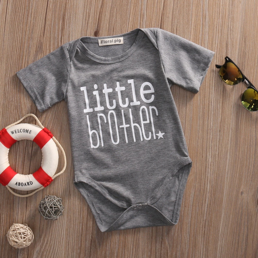 Little Brother Baby Boy Romper Playsuit Big Boy Cotton T-shirt Matching Outfits