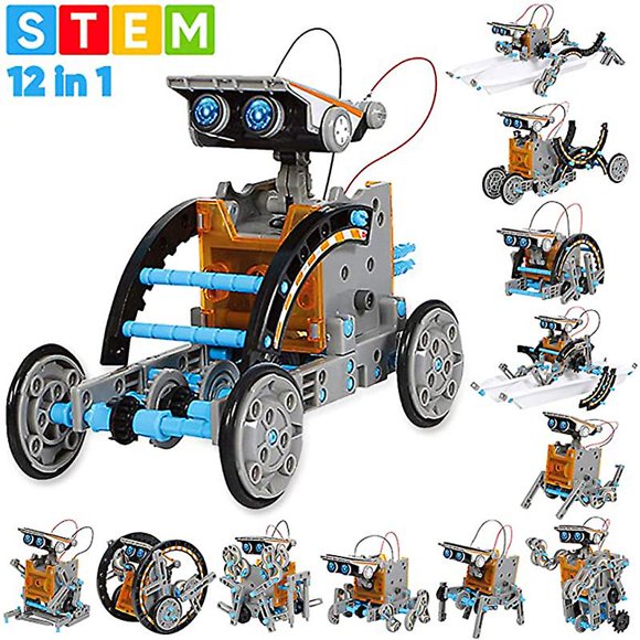 12-in-1 Education Diy Solar Robot Toys Building Science Kits For Kids Age 8 9 10 11 12 Years Old Boys Gifts Stem Robot