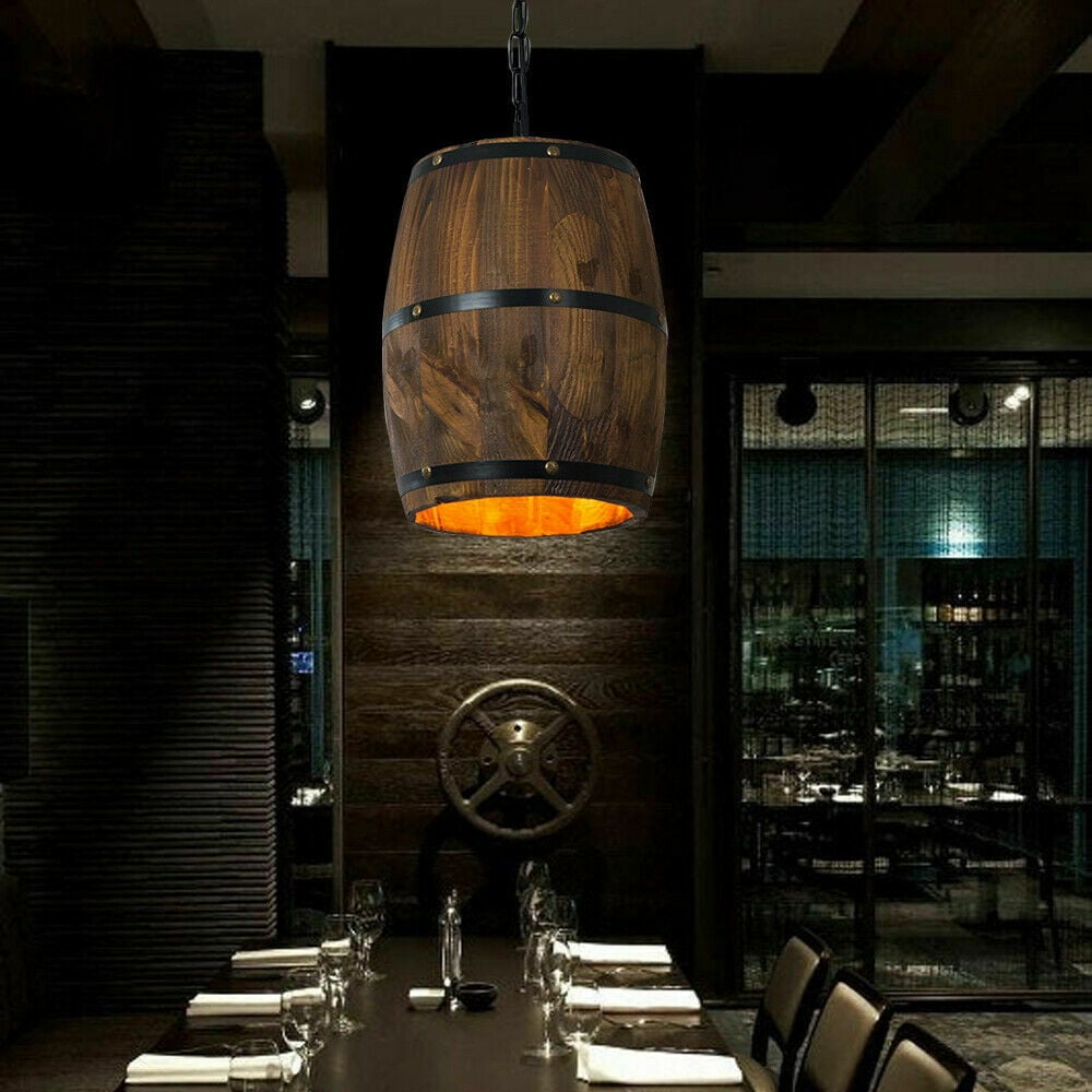 MONIPA Wine Barrel Light Bar Cafe E27 Fixture Ceiling Pendants Lamp