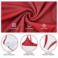 thumbnail image 4 of Sexy Solid One Piece Womens Swimsuits Ribbed Bathing Suit for Women Tummy Control Swim Romper Push-up Hot Monokini Swimwear Red XL, 4 of 6