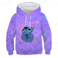 thumbnail image 1 of Sudadera con capucha de manga larga con estampado 3d de aguja azul Kawaii de Disney, jersey Popular de moda de otoño para niños, sudadera con capucha bonita y divertida 130 zhangmengya CONDUJO, 1 of 2