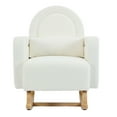 thumbnail image 2 of Bellemave Nursery Rocking Chair, Wingback Glider Rocker with Pillow, Modern Leisure Single Sofa for Living Room, Hotel, Bedroom Baby Room（Curved +Cream White）, 2 of 8