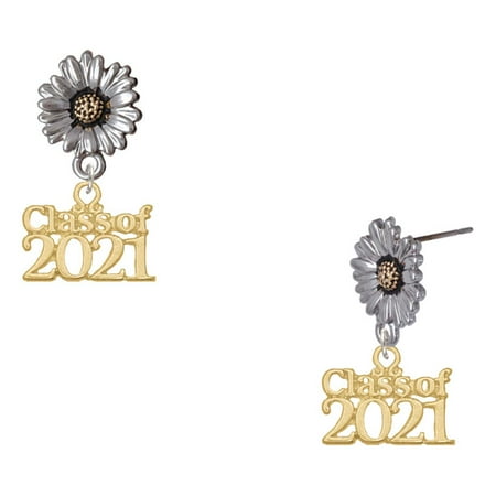 Delight Jewelry Gold-tone Class of 2021 – Two-tone Daisy Flower Post Earrings Delight Jewelry Gold-tone Class of 2021 – Two-tone Daisy Flower Post Earrings