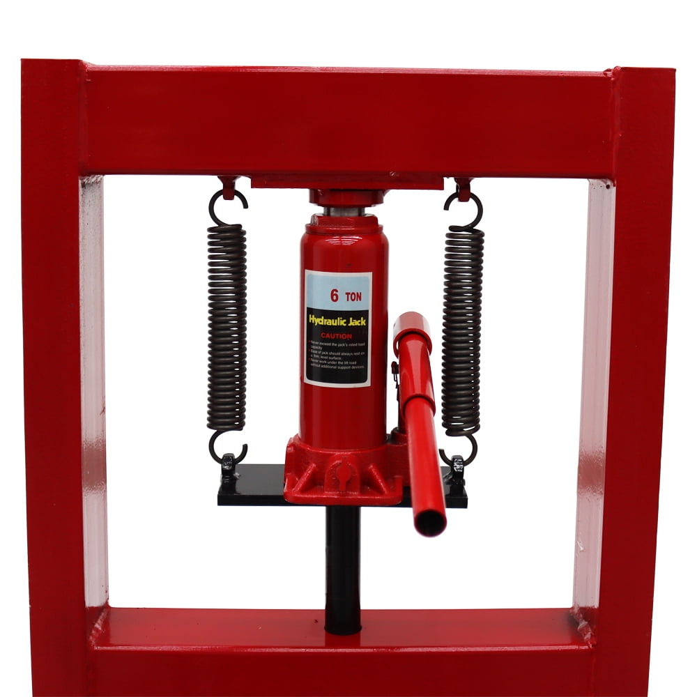 6 Ton Hydraulic Shop Press - 38x17x5 Inch Red Bench Top Press For Bearing Removal
