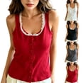 thumbnail image 2 of Yuanlook Women's Contrast Trim Button-Front Pajama Set with Built-in Bra, Short Sleeve Loungewear,Free Size, 2 of 6