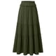 thumbnail image 1 of TaTaai Women's Spring Summer Casual Skirt Solid Color Elastic Waist with Pockets Pleated Ankle Length Long Maxi Skirt Soft Stretchy Gift, 1 of 2