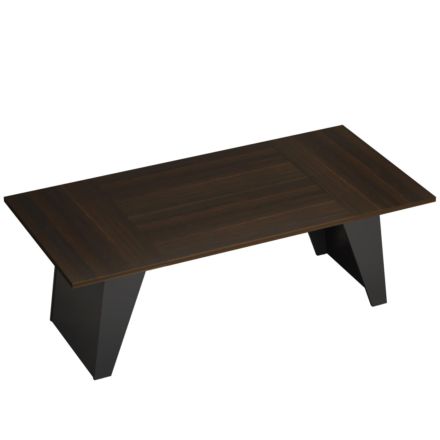 Demi Bonn 71" Large Round Conference Table, Modern Diameter Oak Desk for Home Office and Dining Room, Sturdy Construction, Brown