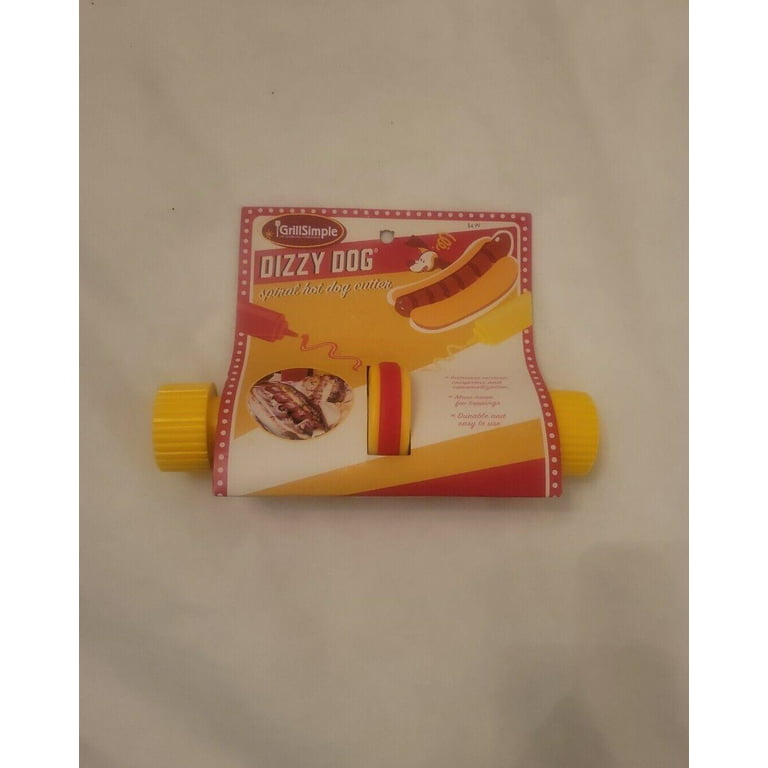 Dizzy Dog Spiral Hot Dog Cutter Charcoal Companion Yellow NEW