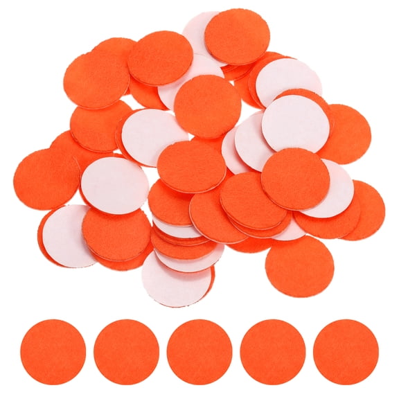 100 Pcs Adhesive Felt Circles, 1" Round Non-Woven Felt Pads Stickers, Orange