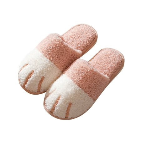 

New Style Cotton Slippers Women s Autumn And Winter Home Cartoon Plush Couple Warm Soft-Soled Slippers
