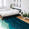 thumbnail image 6 of Area Rugs Indoor Non-Slip Rectangle Rug 2.7x5 Ft Abstract Water Duck Green Brown Gradient Ocean Waves Rug Rubber Backing Floor Mats Non Shedding Home Decor Carpet for Entryway Living Room, 6 of 8