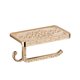 thumbnail image 1 of Toallero de pared con estante: estructura metálica, estante de almacenamiento y acabado dorado. Organizador de baño/cocina para toallas, teléfono y velas, 1 of 4