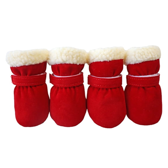 4pc Thick Warm Winter Pet Dog Shoes Casual Walking Snow Booties Footwear for Small Dogs Puppys Outdoor Dog Booties