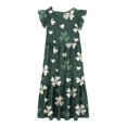 thumbnail image 4 of Tauxra Robe de la Saint-Patrick pour Filles Manches Courtes Col Rond Robe Décontractée Unie pour Enfants de 6 à 12 Ans Tenue Quotidienne Fête d'Anniversaire Printemps Été, 4 of 9