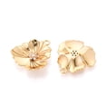 thumbnail image 2 of Brass Micro Pave Cubic Zirconia Pendants Flower Nickel Free Long-Lasting Plated Real 18K golden Plated 21x20.5x4.5mm Hole: 1.8mm, 2 of 3
