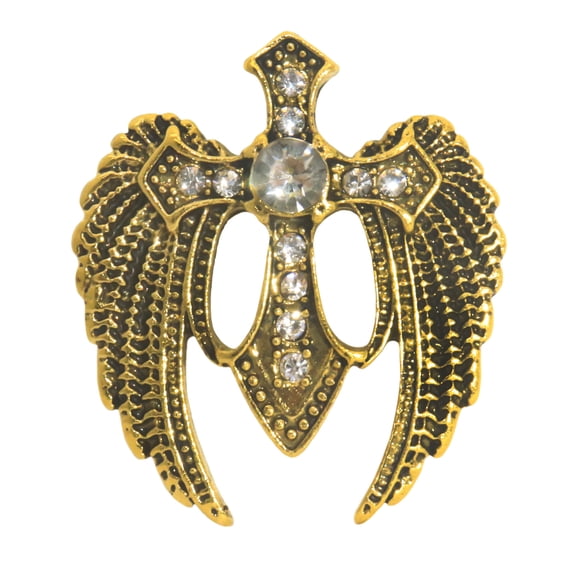 HETICA Vintage Winged Cross Brooch for Men Women Pin Animal Lapel Pin Safety Pin Punk Suit Tie Pin Husband Boyfriend for Valentine's Day Anniversary Birthday Gifts