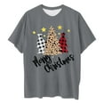 thumbnail image 1 of XDZJLR T-Shirts de Noël Mignons pour Femmes Grande Taille Imprimé de Noël Ample Col Rond T-Shirt Haut Graphique des Fêtes Confortable Tenue Décontractée Gris TG, 1 of 3