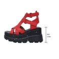 thumbnail image 6 of Platform Sandals for Women 2025 Punk Fashion Leather Roman Gladiator Chunky Wedge High Heels Summer Shoes, 6 of 7