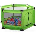 thumbnail image 4 of Corral para Bebé Portátil para Interiores y Exteriores con Bolsa de Viaje, Corra de Juegos y Seguridad, Ideal para Actividades de Estimulación, Juegos de Aprendizaje, Incluye Pelotas (VERDE), 4 of 5