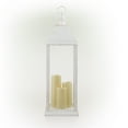 thumbnail image 3 of Alpine Corporation White Candlelit Lantern with LED Lights, 23 inch, 3 of 14
