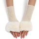 thumbnail image 1 of 2 pares de guantes peludos sin dedos con orificio para el pulgar, calentadores de brazos de punto, mitones para mujeres, para escribir, enviar mensajes de texto y conducir., 1 of 9