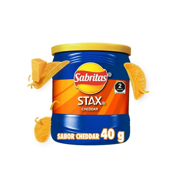 Papas fritas Stax sabor queso cheddar 40 g