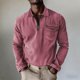thumbnail image 1 of Ceisia Men's Spring Gift & Summer Vintage Casual Plaid Polychrome Zipper Turndown Collar Long-Sleeve Shirt - 320g Polyester Com fortable Beach &, 1 of 5