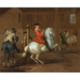 thumbnail image 2 of Johann Georg de Hamilton 18x15 Black Ornate Wood Framed Double Matted Museum Art Print Titled - A Cavalier on a Gray Horse in a Riding School, 2 of 5