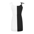 thumbnail image 4 of Gibobby Vestidos para Mujer Vestido de mujer con corbata delantera con cuello en V, falda de chaleco con tirantes finos, vestido de verano con (Negro,XL), 4 of 5