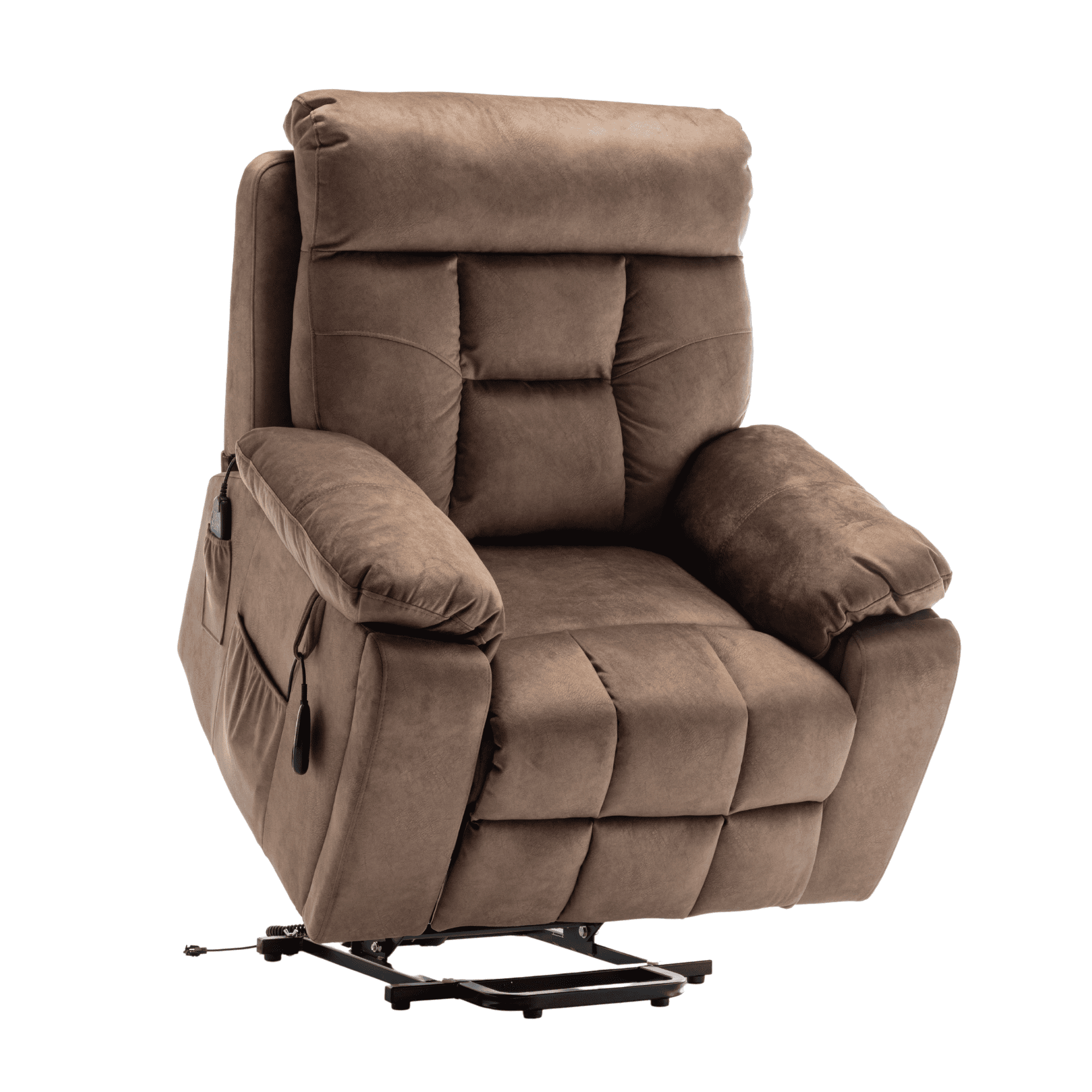 JUUXO Oversized Lift Recliner Chair, Electric Recliner Chairs for Adults Big Man Power Lift Reccliner Chair with Heated Massage & Hidden Cup Holder