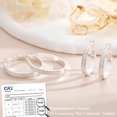 thumbnail image 6 of YEUOYEA Silver Plated Cubic Zirconia Hoop Earrings for Women, Double Row CZ Wide Hoops, 30mm, 6 of 8