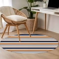 thumbnail image 4 of Orange Grey Striped Round Area Rug 3Ft Washable Small Circle Rugs for Kitchen Entryway, Farmhouse Stripes Modern Abstract Art Non-Slip Carpet Floor Mats Indoor Outdoor Carpet Runner Home Decor, 4 of 8